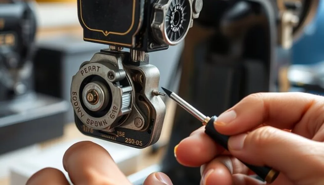 Singer 66 bobbin winder repair close-up