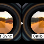 Comparison of rangefinder out-of-sync patch misalignment versus properly calibrated patch alignment in viewfinder